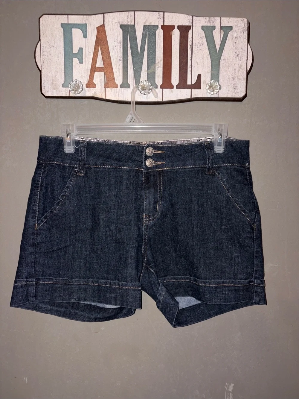 Women’s Dark Denim Shorts - Classic Casual Style